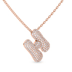 14kt Rose Gold Lab Diamond Initial H Necklace (1 Ct. Tw.) left