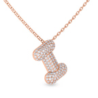 9ct Rose Gold Lab Diamond Initial I Necklace (1 Ct. Tw.) side right image one