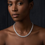 14kt Rose Gold Bailey Pear Lab Diamond Tennis Necklace (20 Ct. Tw.) model image two