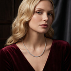 14kt Rose Gold Eden Oval Lab Diamond Tennis Necklace (10 Ct. Tw.) model