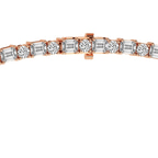 14kt Rose Gold East West Emerald Elegance Lab Diamond Tennis Necklace (20 Ct. Tw.) left