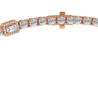 14kt Rose Gold Emerald Halo Station Lab Diamond Tennis Necklace (20 Ct. Tw.) left