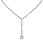 9ct Rose Gold Oval & Pear Lariat Lab Diamond Tennis Necklace (50 Ct. Tw.) front image