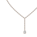 9ct Rose Gold Oval & Pear Lariat Lab Diamond Tennis Necklace (50 Ct. Tw.) standing product image one