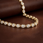 14kt Rose Gold Infinity Pear Lab Diamond Tennis Necklace (7 Ct. Tw.) color product image one