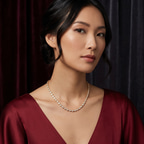14kt Rose Gold Infinity Pear Lab Diamond Tennis Necklace (7 Ct. Tw.) model image two