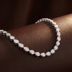 14kt Rose Gold Infinity Pear Lab Diamond Tennis Necklace (7 Ct. Tw.) color product image two