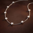 Platinum Heartline Glow Round Lab Diamond Station Fashion Necklace (1/2 Ct. Tw.) color product image one
