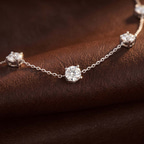 Platinum Heartline Glow Round Lab Diamond Station Fashion Necklace (1/2 Ct. Tw.) color product image two