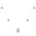 Platinum Opaline Pear & Round Lab Diamond Station Fashion Necklace (5 Ct. Tw.) front image
