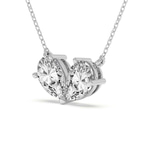 Platinum Everly Pear Lab Diamond Fashion Necklace (4 Ct. Tw.) right