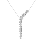 Platinum Cascade Lariat Lab Diamond Fashion Necklace (2 Ct. Tw.) left