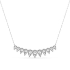 9ct White Gold Crescent Graduating Pear Lab Diamond Fashion Necklace (1 Ct. Tw.) front image