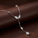 Platinum Promise Chain Lariat Lab Diamond Fashion Necklace (1 Ct. Tw.) color product image one