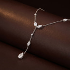 Platinum Promise Chain Lariat Lab Diamond Fashion Necklace (1 Ct. Tw.) color product image two