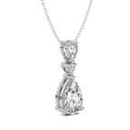 14kt White Gold Moonlit Dangle Lab Diamond Fashion Necklace (1 Ct. Tw.) side right image one