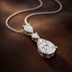 14kt White Gold Moonlit Dangle Lab Diamond Fashion Necklace (1 Ct. Tw.) color product image two