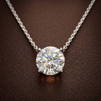 Platinum Lluvia Round Lab Diamond Solitaire Necklace (1/2 Ct. Tw.) color product image two