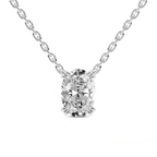 Platinum Ethereal Oval Lab Diamond Solitaire Necklace (2 Ct. Tw.) front image