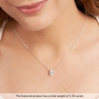 Platinum Ethereal Oval Lab Diamond Solitaire Necklace (2 Ct. Tw.) model