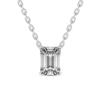 14kt White Gold Alma Emerald Lab Diamond Solitaire Necklace (1 Ct. Tw.) front image
