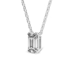 14kt White Gold Alma Emerald Lab Diamond Solitaire Necklace (1 Ct. Tw.) left