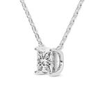 9ct White Gold Zenobia Princess Lab Diamond Solitaire Necklace (1/2 Ct. Tw.) left