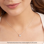 9ct White Gold Zenobia Princess Lab Diamond Solitaire Necklace (1/2 Ct. Tw.) model