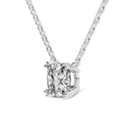 9ct White Gold Bianca Cushion Lab Diamond Solitaire Necklace (1/2 Ct. Tw.) left