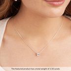 9ct White Gold Bianca Cushion Lab Diamond Solitaire Necklace (1/2 Ct. Tw.) model