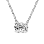 14kt White Gold Fernanda Oval Lab Diamond Solitaire Necklace (1 Ct. Tw.) left
