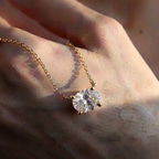 Platinum Fernanda Oval Lab Diamond Solitaire Necklace (3 Ct. Tw.) model