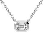 Platinum Aubree Emerald Bezel Lab Diamond Solitaire Necklace (1/2 Ct. Tw.) front image