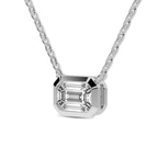 Platinum Aubree Emerald Bezel Lab Diamond Solitaire Necklace (1/2 Ct. Tw.) side right image one