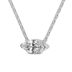 14kt White Gold Christina Marquise Lab Diamond Solitaire Necklace (1 1/2 Ct. Tw.) side right image one