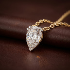 14kt White Gold Fiona Pear Lab Diamond Solitaire Necklace (1/2 Ct. Tw.) color product image one