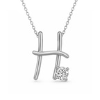 Platinum Minimal Lab Diamond Initial H Necklace (1/5 Ct. Tw.) front image
