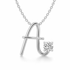Platinum Minimal Lab Diamond Initial A Necklace (1/5 Ct. Tw.) front image