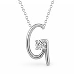 Platinum Minimal Lab Diamond Initial G Necklace (1/5 Ct. Tw.) front image