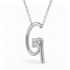Platinum Minimal Lab Diamond Initial G Necklace (1/5 Ct. Tw.) right