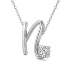 10kt White Gold Minimal Lab Diamond Initial N Necklace (1/5 Ct. Tw.) right