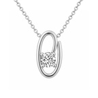 Platinum Minimal Lab Diamond Initial O Necklace (1/5 Ct. Tw.) front image