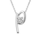 Platinum Minimal Lab Diamond Initial P Necklace (1/5 Ct. Tw.) front image