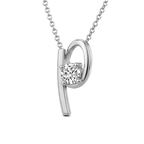 Platinum Minimal Lab Diamond Initial P Necklace (1/5 Ct. Tw.) right