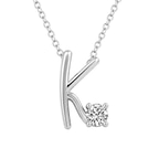 10kt White Gold Minimal Lab Diamond Initial K Necklace (1/5 Ct. Tw.) front image