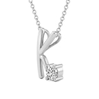 10kt White Gold Minimal Lab Diamond Initial K Necklace (1/5 Ct. Tw.) right