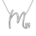 14kt White Gold Minimal Lab Diamond Initial M Necklace (1/5 Ct. Tw.) front image