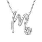 14kt White Gold Minimal Lab Diamond Initial M Necklace (1/5 Ct. Tw.) right