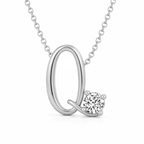 Platinum Minimal Lab Diamond Initial Q Necklace (1/5 Ct. Tw.) front image