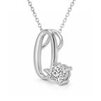 Platinum Minimal Lab Diamond Initial Q Necklace (1/5 Ct. Tw.) right